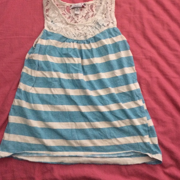 Blue Laced Striped Shirt