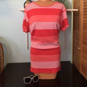 Old Navy Pink/White Striped Tee
