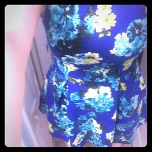PERFECT summer dress! Blue floral a-line mini!