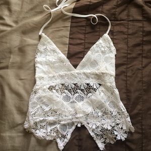 White Lace Halter Top