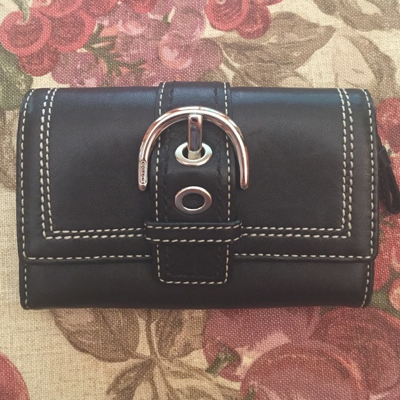 Coach Black Leather Wallet/Coin Purse