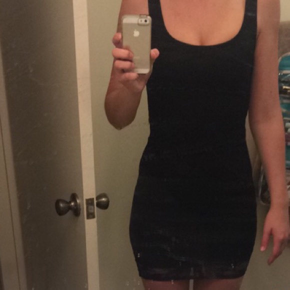 Lacy black mini dress