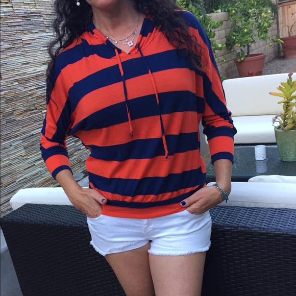 Great orange and blue striped top