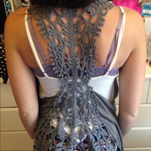 Grey lace vest
