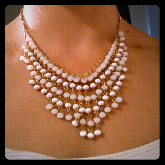 White beaded necklace from Francesca's