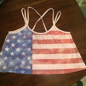American flag vintage style crop