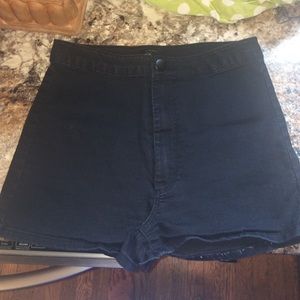 High waisted black shorts