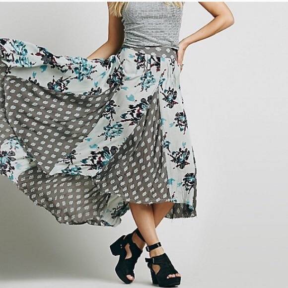 Free People Show You Off Maxi Skirt in Soft Mint