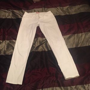Forever 21 White Spandex/Jean Pants