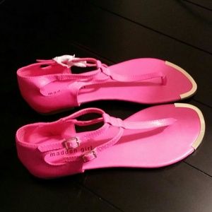 Madden Girl Sandels. Pretty pink and Gold detail.