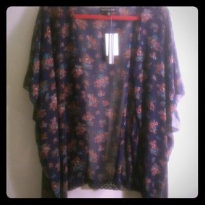 Navy Floral Kimono