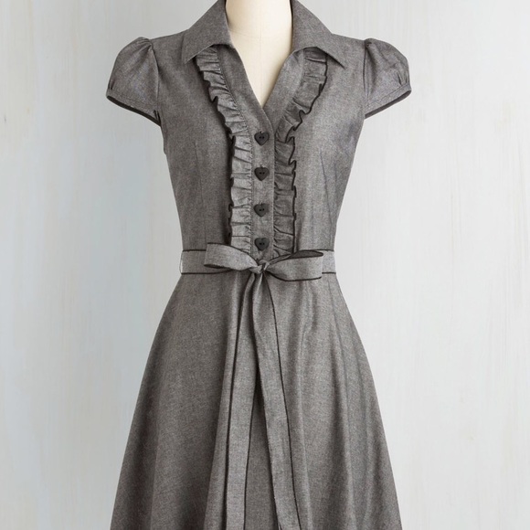 Large Grey Modcloth About the Artist Dress