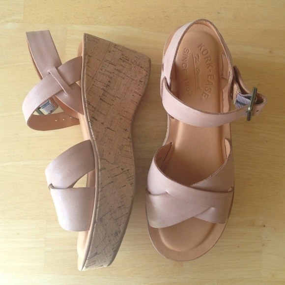 Blush pink wedges. Brand new! Size 5