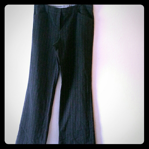 Express pinstripe dress slacks. Editor addition.