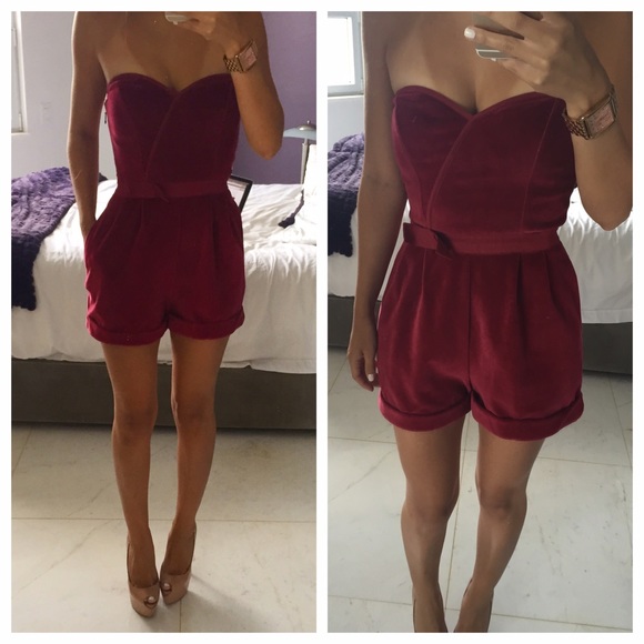 Cooperative Dresses & Skirts - ❌SOLD❌ Dark Red Velvet Romper