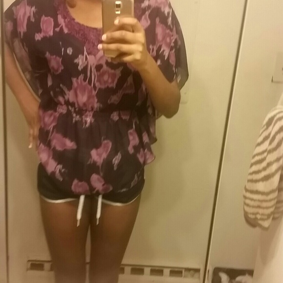 Floral purple blouse