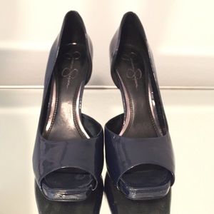 Jessica Simpson navy blue peep toe
