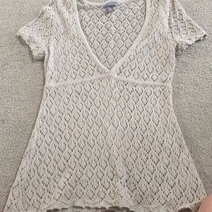 Tan Crochet top