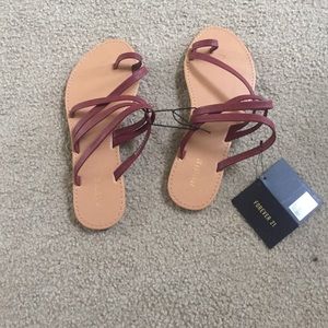 Maroon strap sandals
