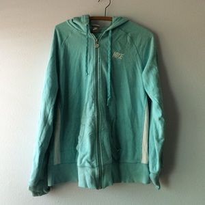 Sky blue Nike zip up jacket with hood
