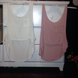 Two white and pink tops