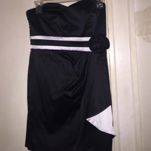 Black and white semi formal dress