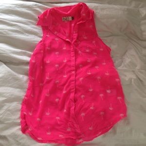 Neon Pink Sheer Shirt