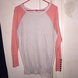 Pink and tan sweater