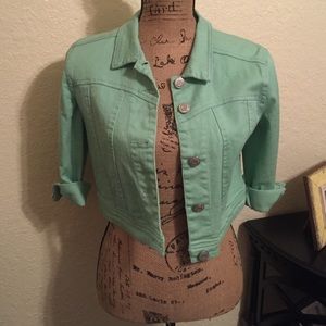 Sea foam green denim cover up