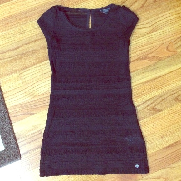 Guess black lace short sleeve shirt