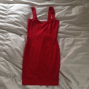 Red Bodycon Striped Back Dress