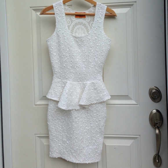 White sparkly silver dress