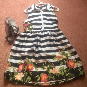 Striped Floral Dress