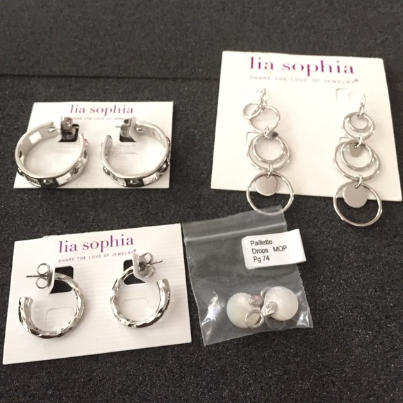 Bundle of 2 silver Lia Sophia earrings.