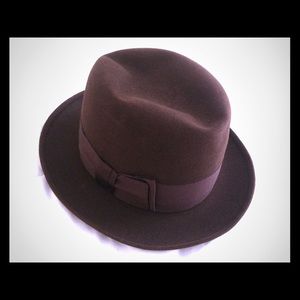 Vintage brown Knox hat, original from the 60s