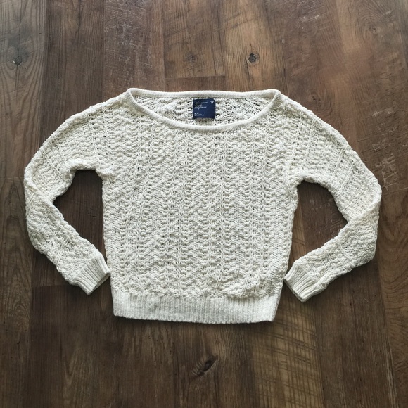American Eagle Outfitters Creme knit sweater