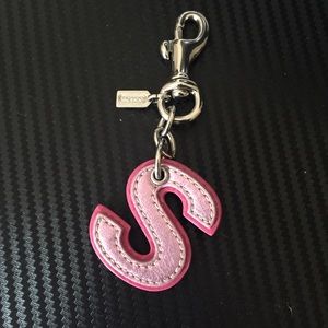 Coach leather letter S keychain