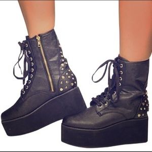 YRU platform studded boots