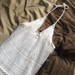 Cream Knit Halter Maxi Dress