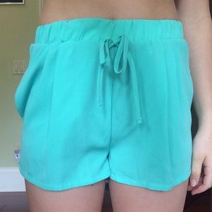 Mint green high waisted shorts