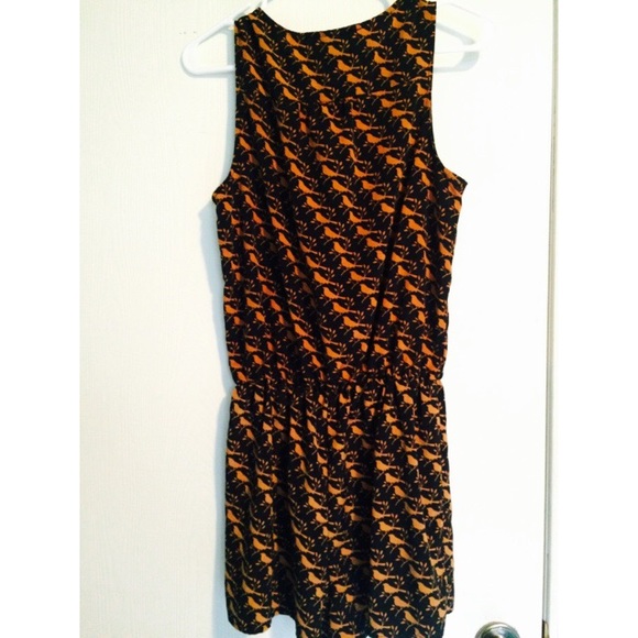 Forever21 Romper - Black with orange birds - Picture 3 of 3