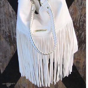 Steve Madden Cream ivory off white fringed bag