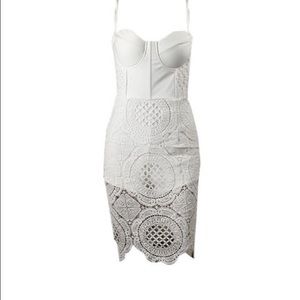 Lace bustier dress with shorts