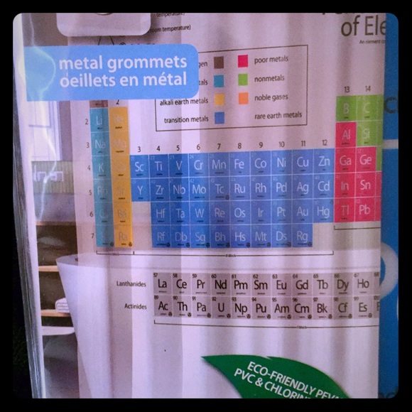 Periodic Table Shower Curtain NEW