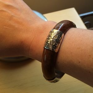 Silpada Wood and Sterling Bangle