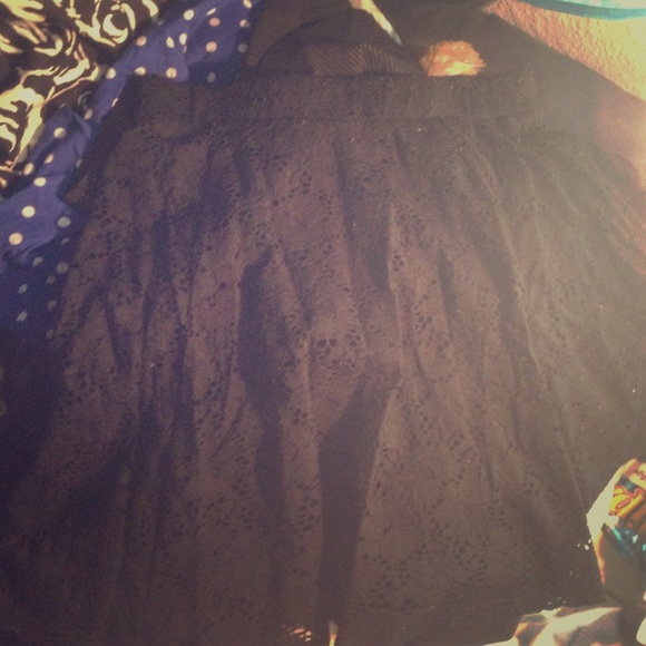 Black high waisted lace skirt