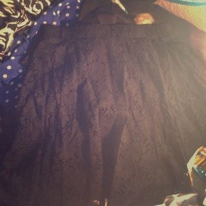 Black high waisted lace skirt