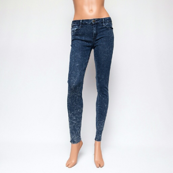 Earnest Sewn Acid-wash Blue Skinny Jeans