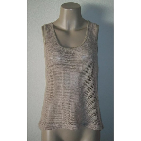 🚫SOLD🚫 Forever 21 Nude Sequin Mesh Net Knit Boxy - Picture 2 of 4