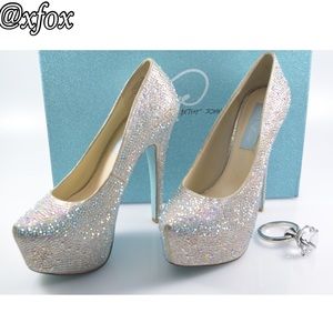 Blue by Betsey Johnson Wish Crystal Shoes 7